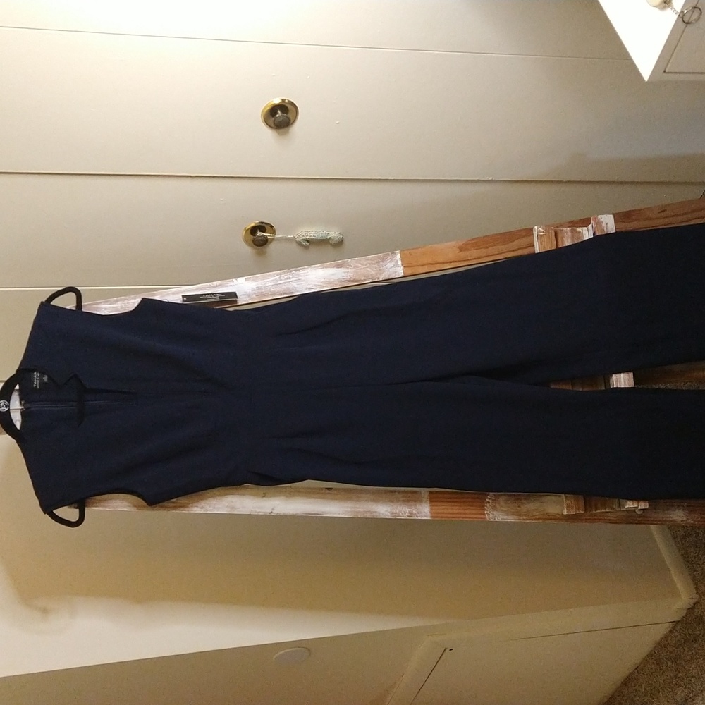 Tahari ASL Navy Jumpsuit Sz 2